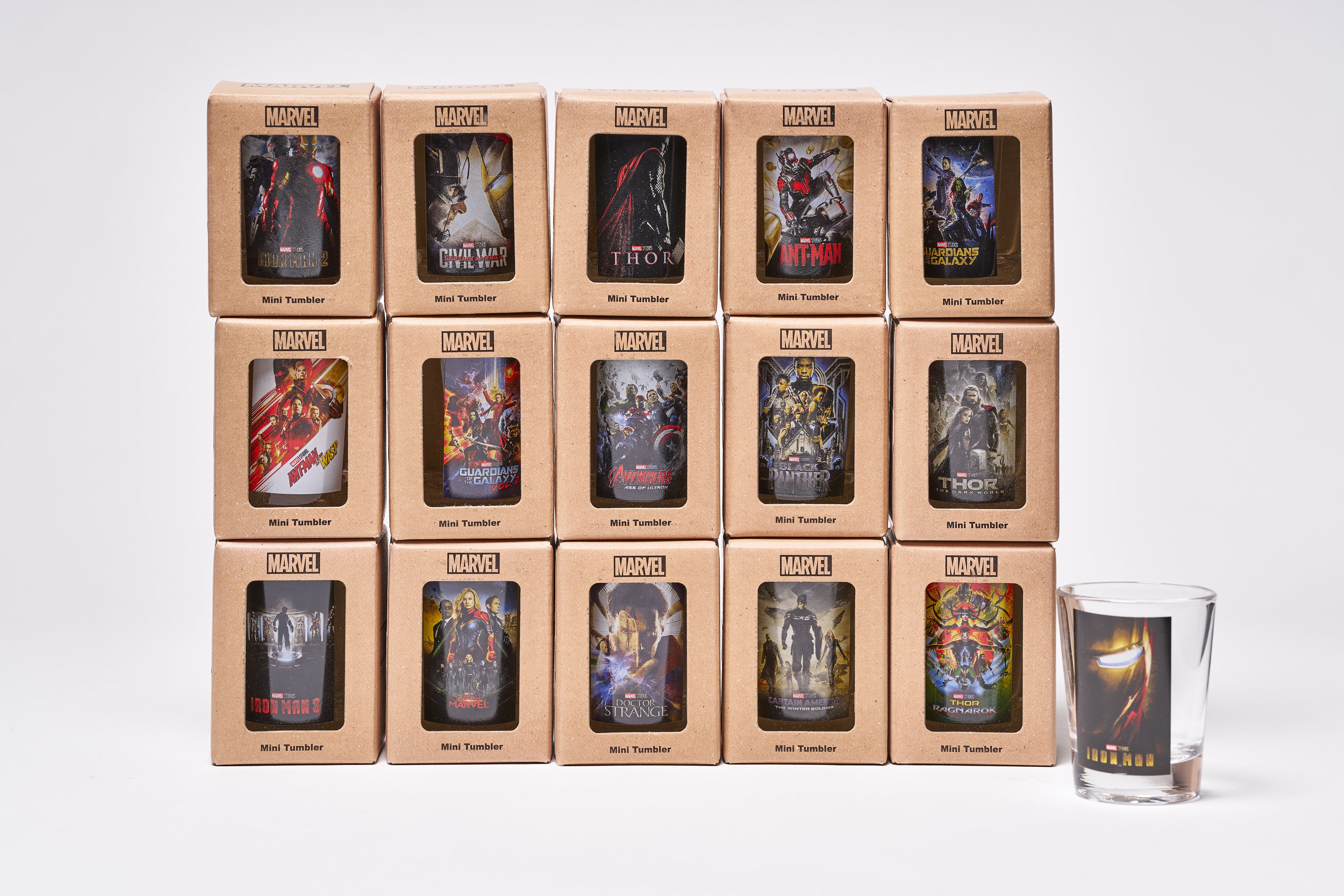 【マーベル/MARVEL】 歴代映画ポスター ミニタンブラー 50cc 16種セット