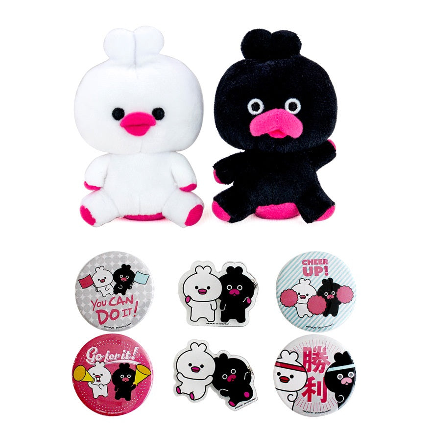 【WOWOW】ウーとワー 小さなぬいぐるみ+バッジ6個セット