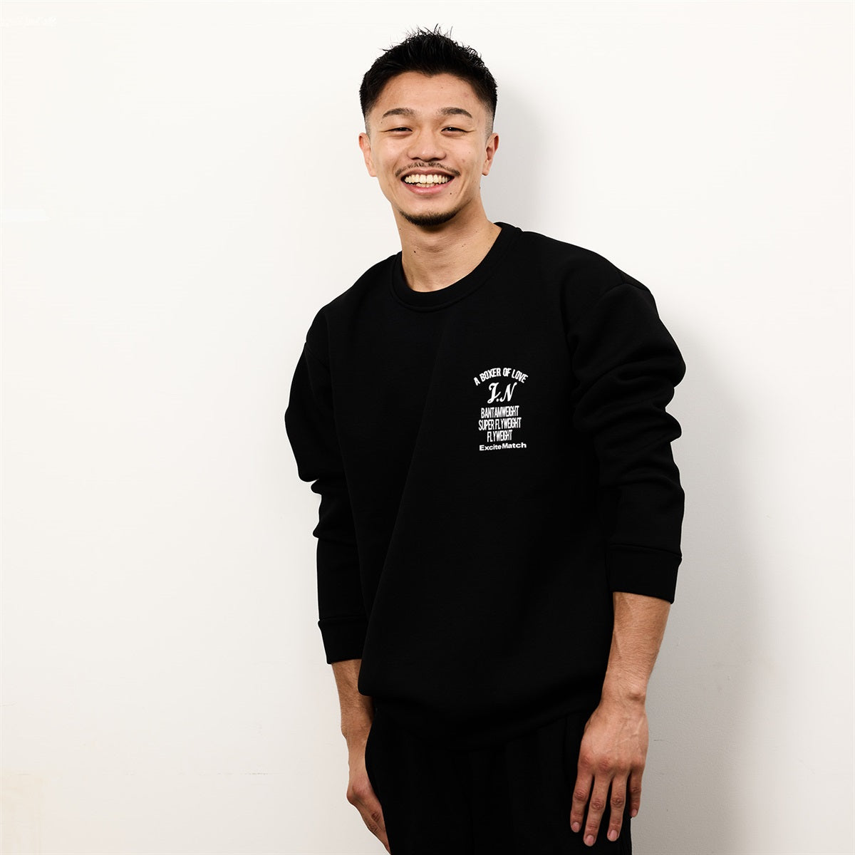 【JUNTO NAKATANI × ExciteMatch】3階級制覇 ダンボールニット クルーネックスウェット