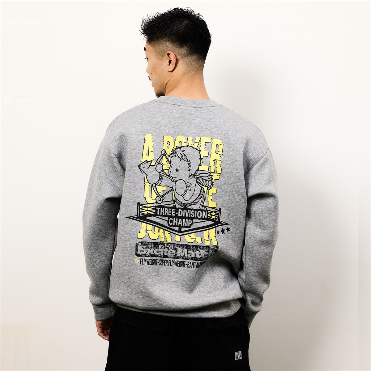 【JUNTO NAKATANI × ExciteMatch】3階級制覇 ダンボールニット クルーネックスウェット