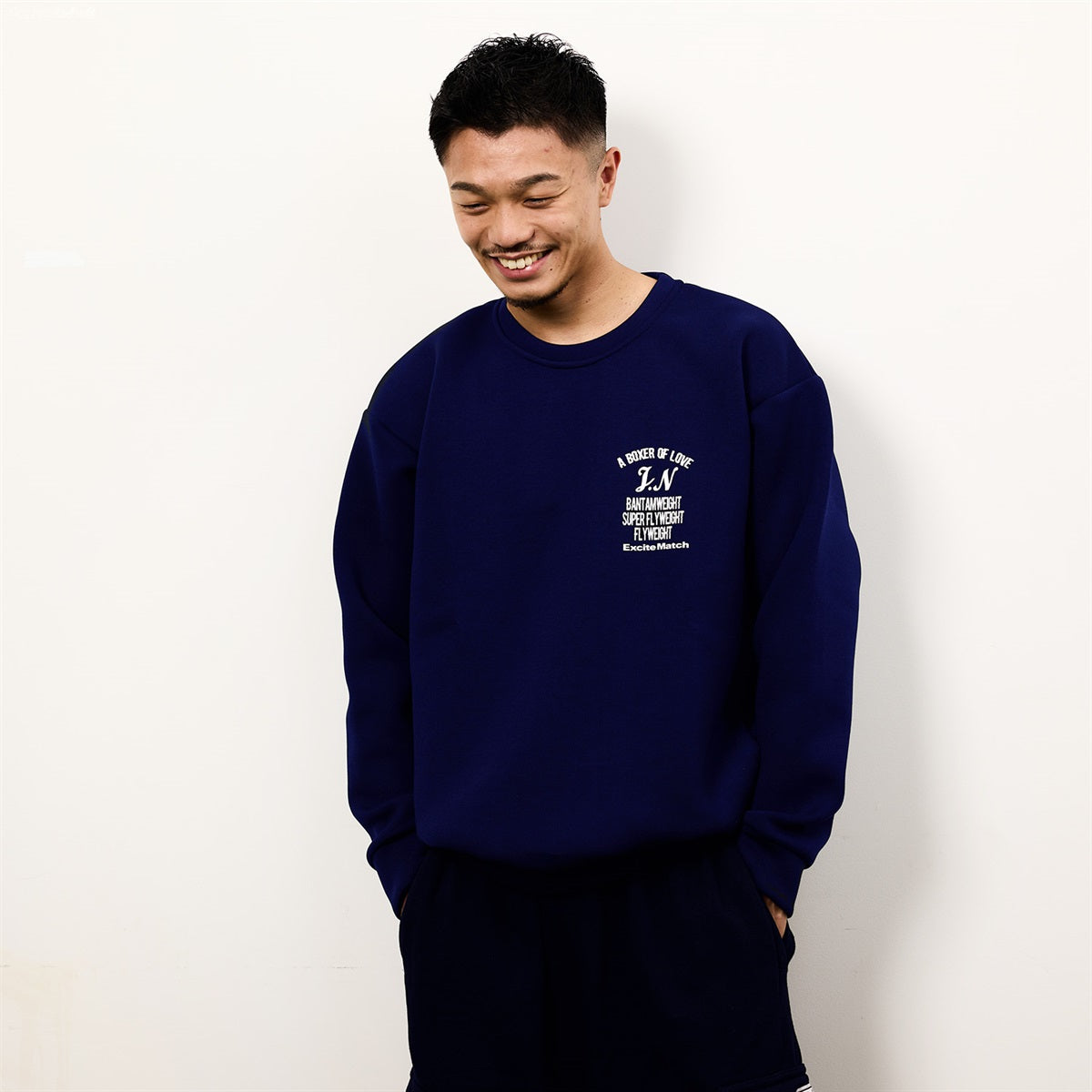 【JUNTO NAKATANI × ExciteMatch】3階級制覇 ダンボールニット クルーネックスウェット