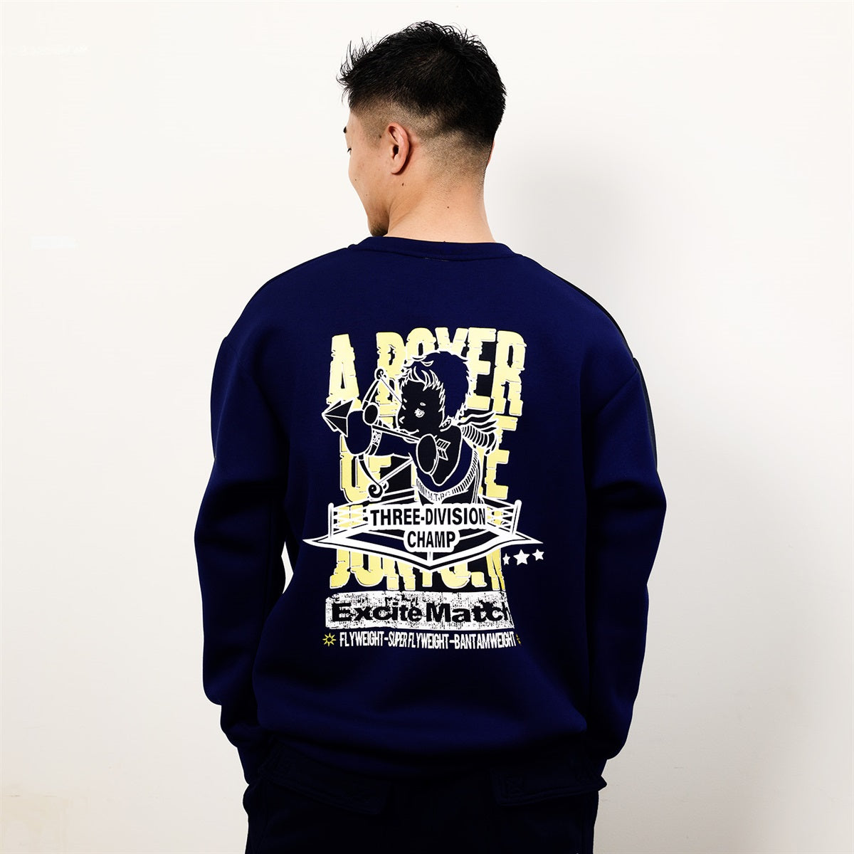 【JUNTO NAKATANI × ExciteMatch】3階級制覇 ダンボールニット クルーネックスウェット