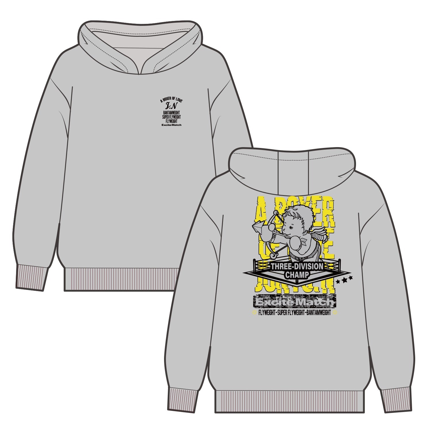 【JUNTO NAKATANI × ExciteMatch】3階級制覇 ダンボールニット パーカー