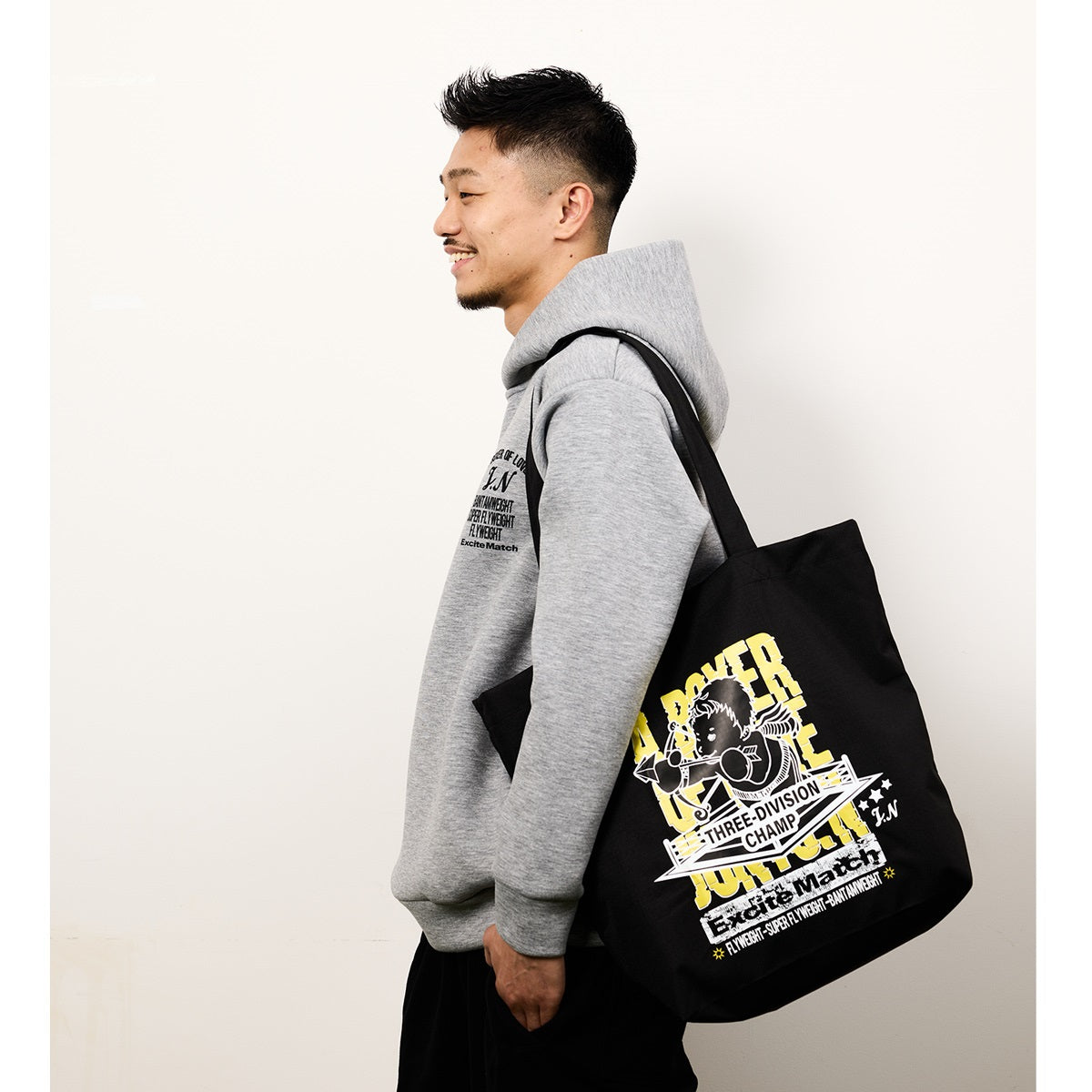 【JUNTO NAKATANI × ExciteMatch】3階級制覇 エコバッグ ブラック