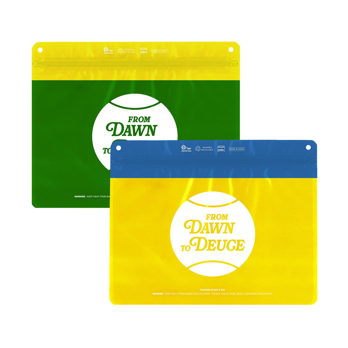 【テニス WOW on Court】WOWOWオリジナル Pake(R) ジップバッグ “From Dawn to Deuce”