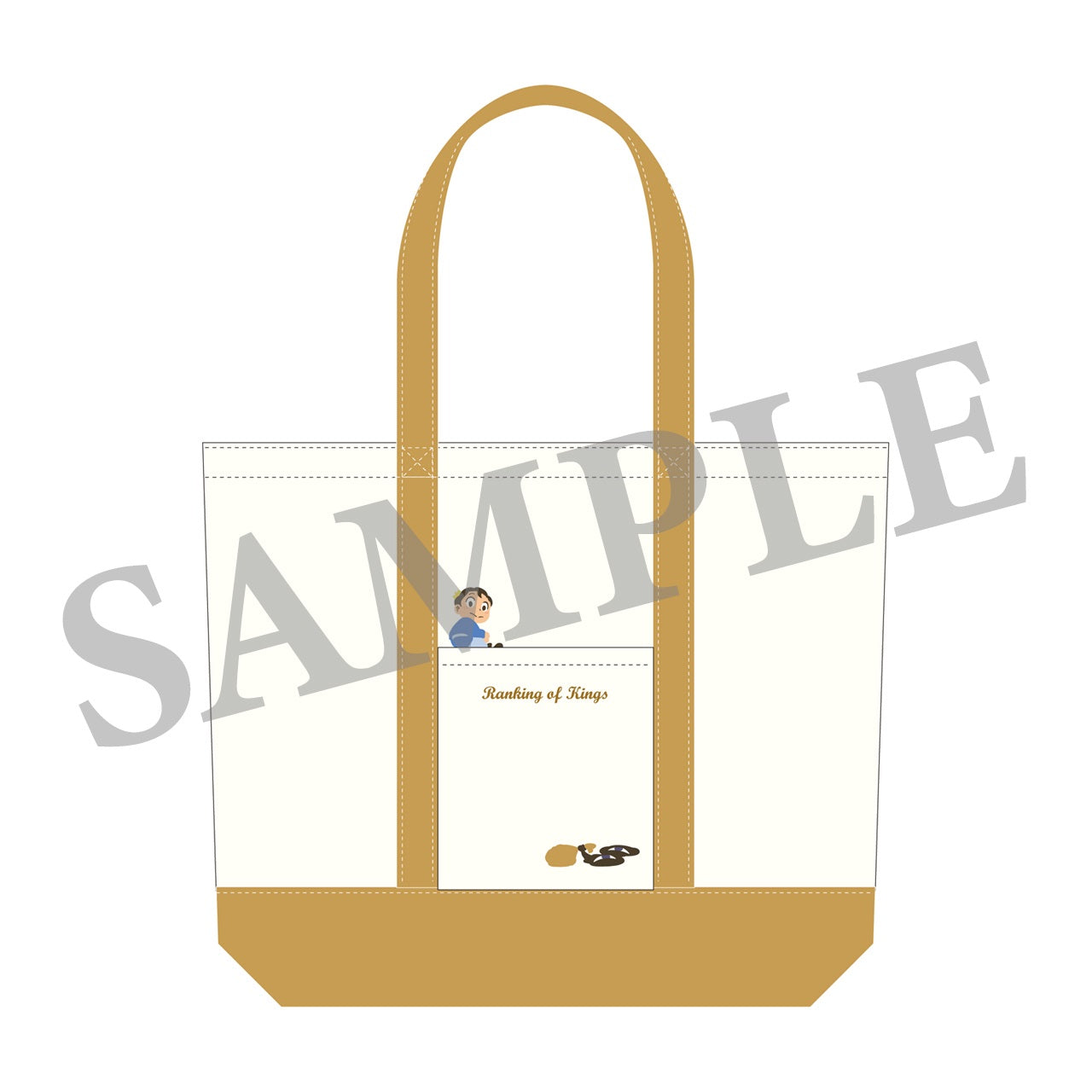 【アニメグッズ】王様ランキング ポッジとカゲの刺繍入り大きいトートバッグ