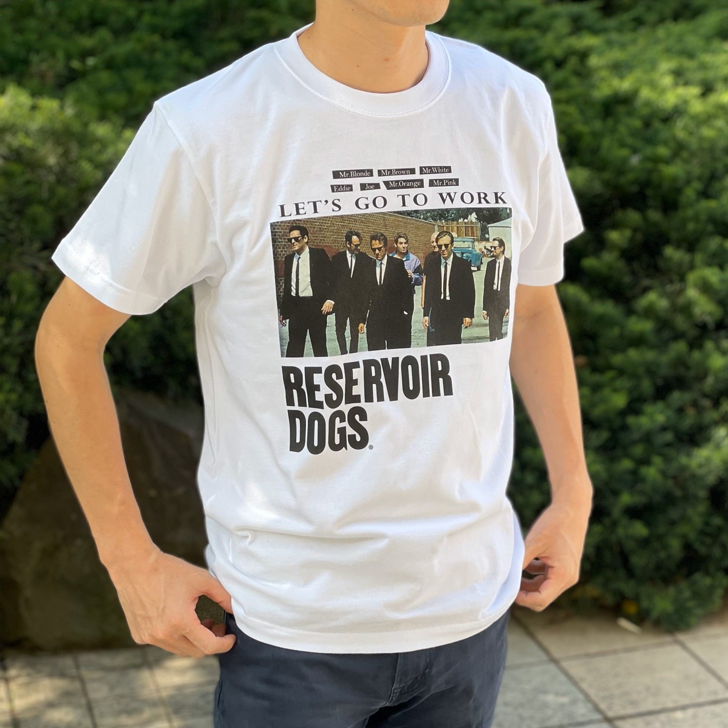 【映画/アパレル】レザボア・ドッグス「LET'S GO TO WORK」Tシャツ(ホワイト)