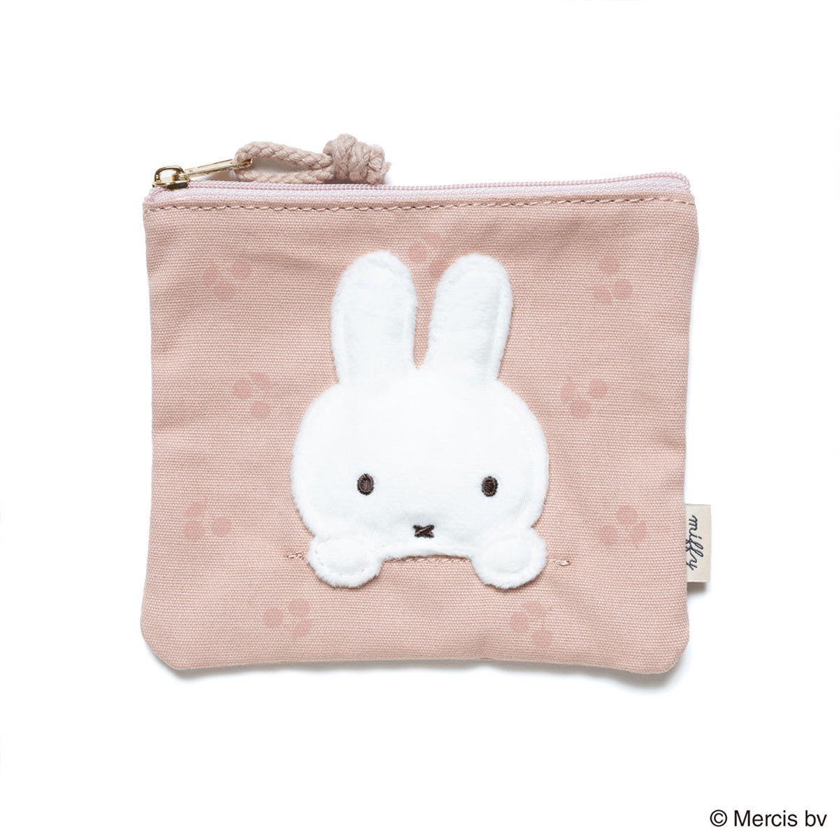 【キャラクターグッズ】MIFFY ミッフィー/CHERRY APPLIQUE ミニフラットポーチ