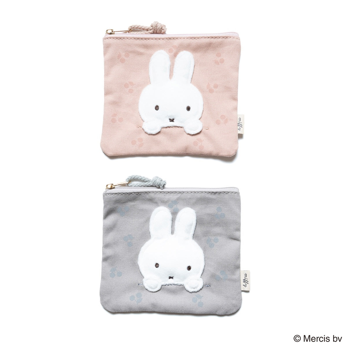 【キャラクターグッズ】MIFFY ミッフィー/CHERRY APPLIQUE ミニフラットポーチ
