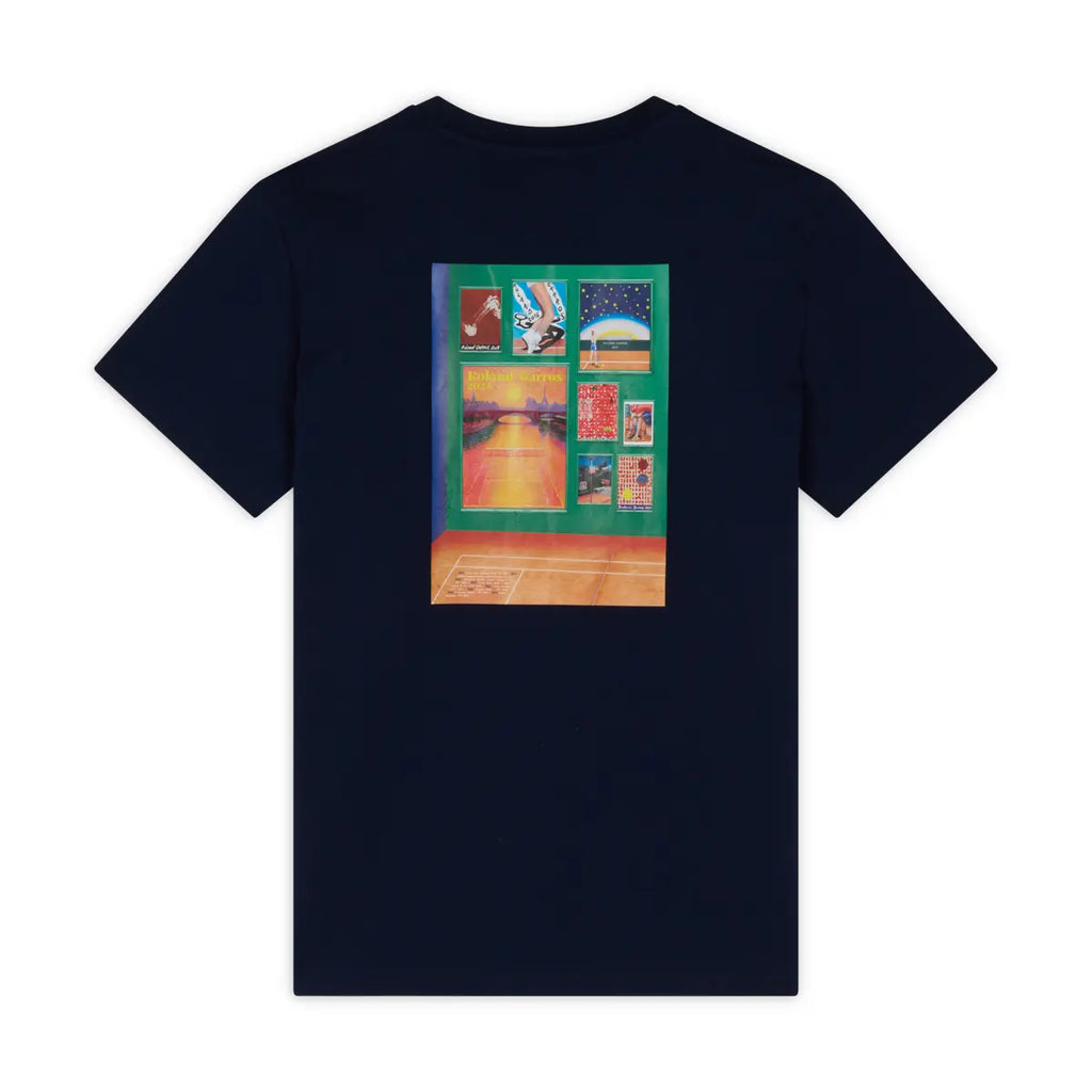 ローランギャロス　サイン入り　Tシャツ　XS 全仏オープンテニス】ローランギャロス モザイクTシャツ （ネイビー