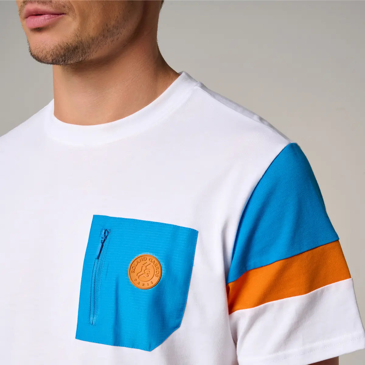 【全仏オープンテニス】ローランギャロス サックスポケットTシャツ(ホワイト)