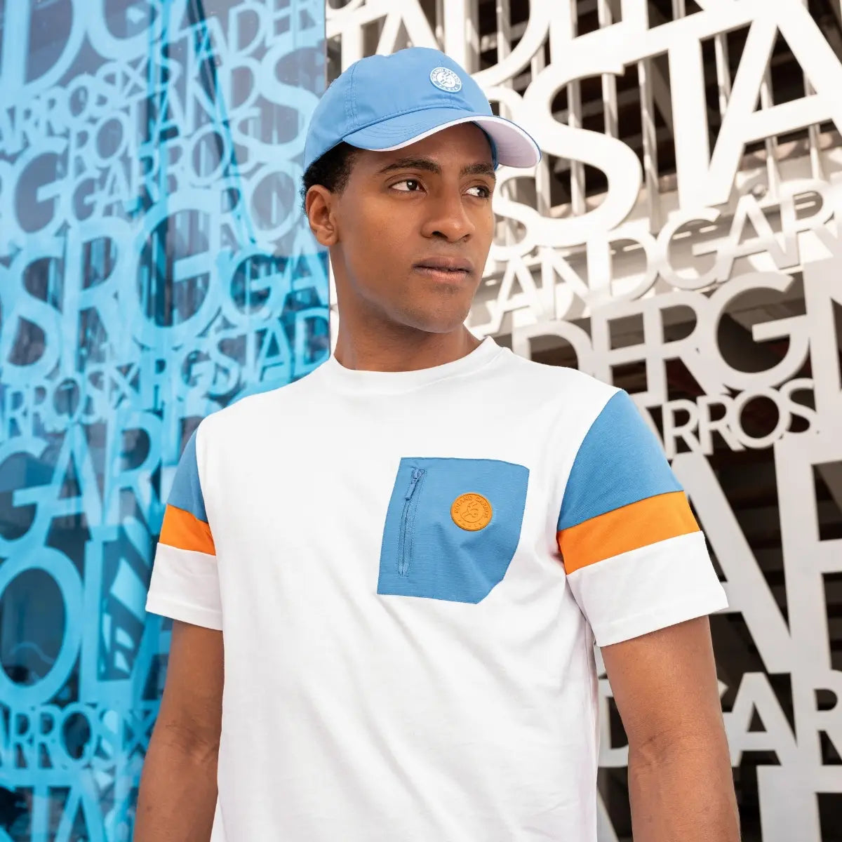 【全仏オープンテニス】ローランギャロス サックスポケットTシャツ(ホワイト)