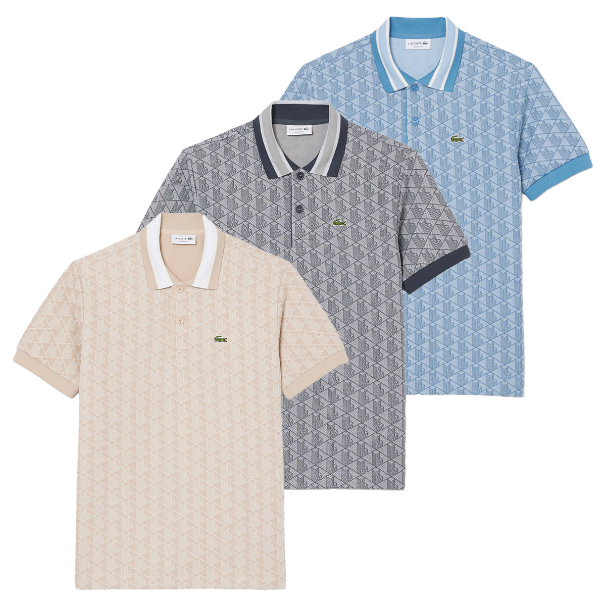 【ラコステ/LACOSTE】モノグラムジャカードポロシャツ
