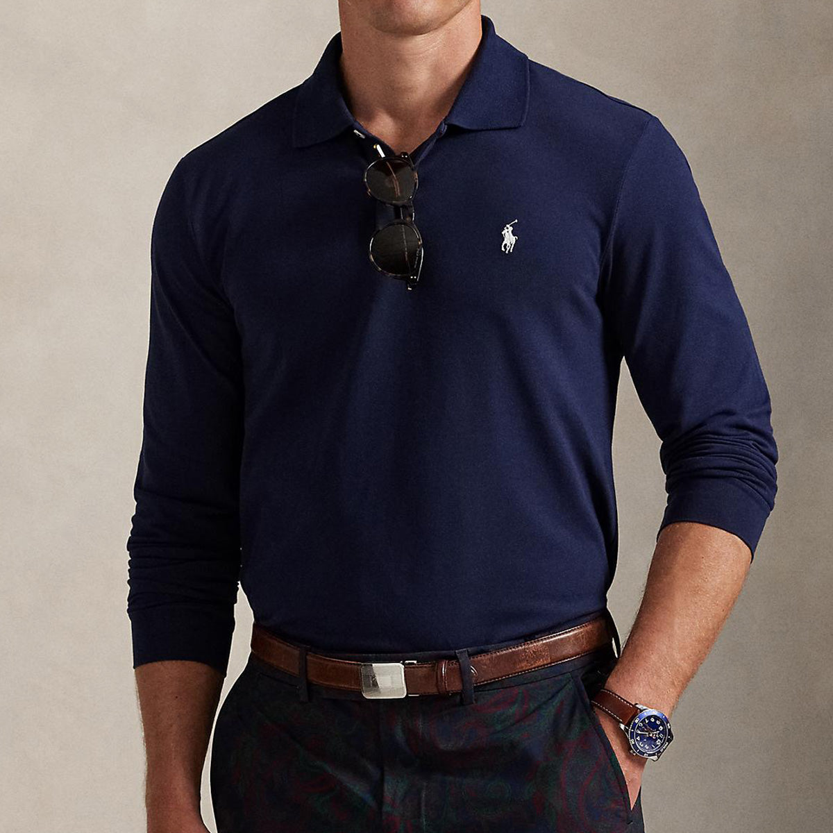 【アール エル エックス ラルフ ローレン/RLX Ralph Lauren】長袖ポロシャツ テーラードフィット(MEN`S)