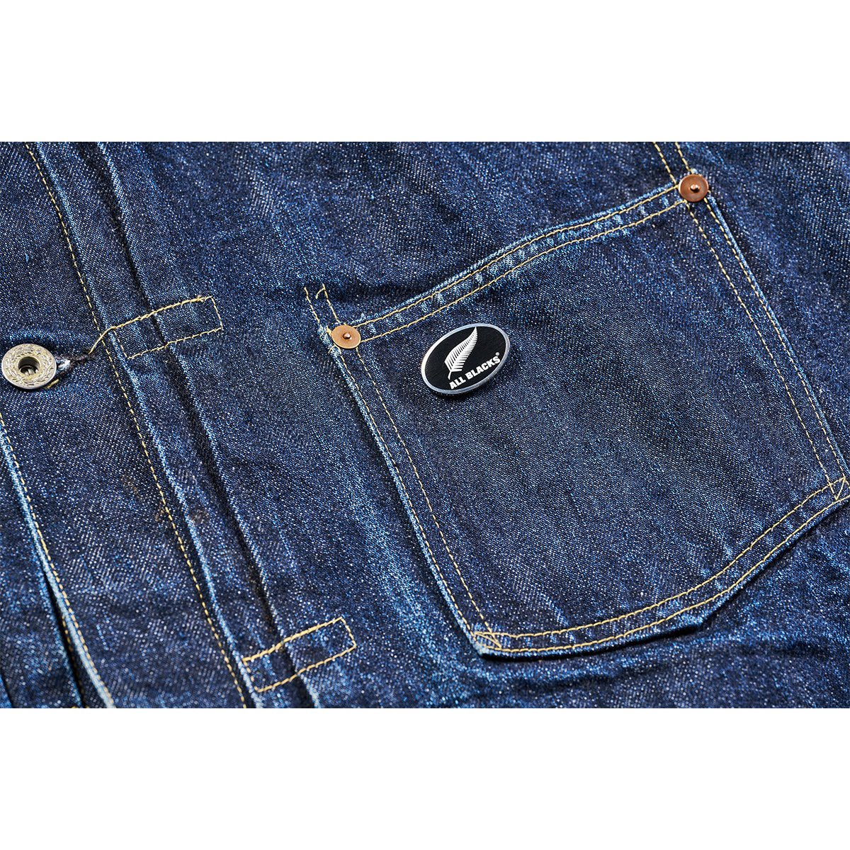 オールブラックス (ALL BLACKS) ピンバッジ ロゴ プリント