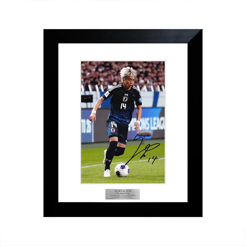 【メモラビリア】伊東純也 直筆サイン入り日本代表2024フォト特製フレーム