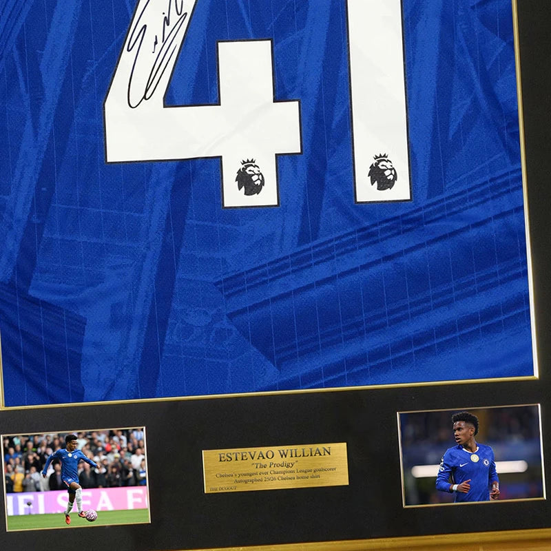 【メモラビリア】エステヴァン直筆サイン入りチェルシー25/26ホームユニフォーム特製フレーム
