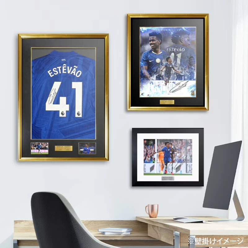 【メモラビリア】エステヴァン直筆サイン入りチェルシー25/26ホームユニフォーム特製フレーム
