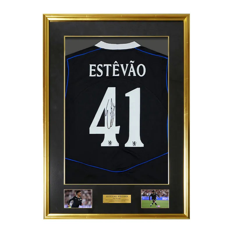 【メモラビリア】エステヴァン直筆サイン入りチェルシー25/26サードユニフォーム特製フレーム (カップ戦)