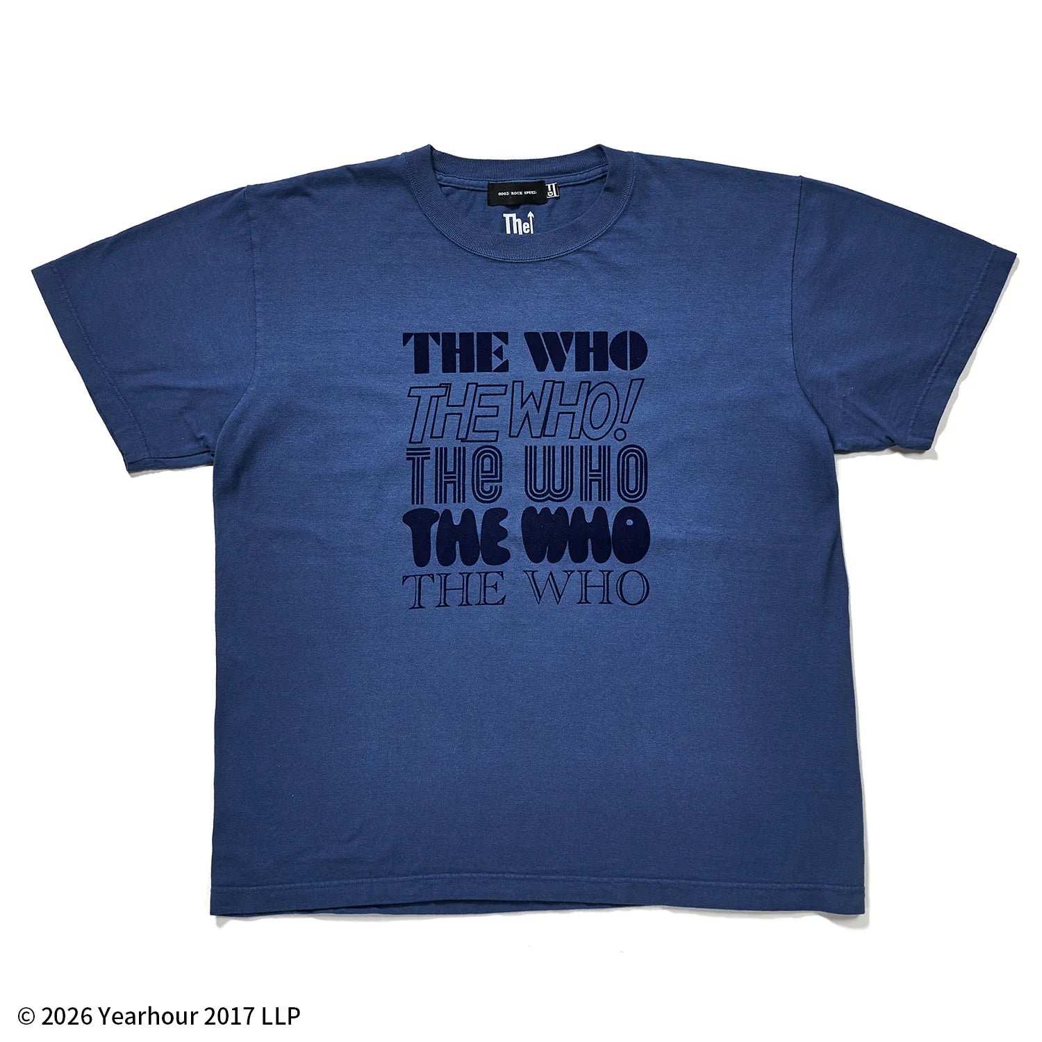 ザ・フー(THE WHO)バンド ロゴ フロッキープリントTシャツ【グッドロックスピード/GOOD ROCK SPEED】