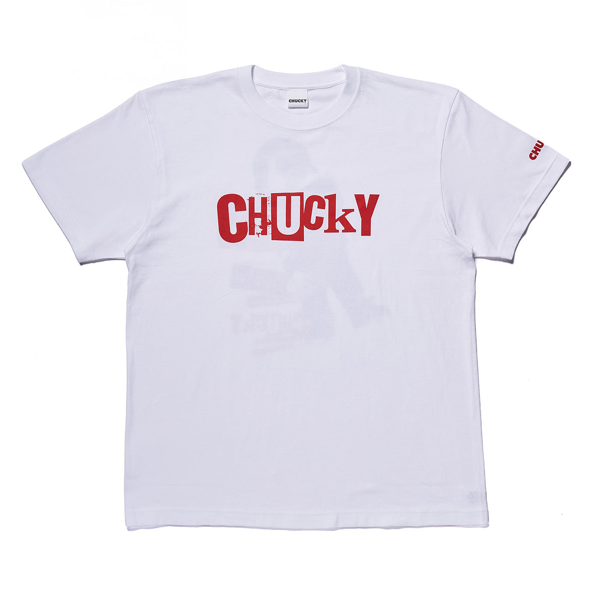 RAINY DAY FUN ホワイト レアTシャツ　Tatto チャッキー CHUCKY/チャッキー】オリジナルデザインTシャツ 刺繍 ドロップ