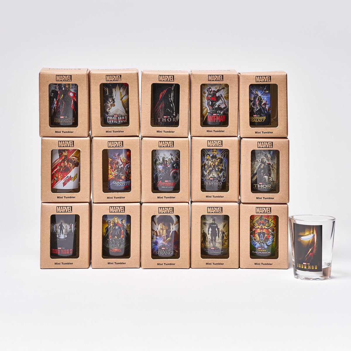 【マーベル/MARVEL】 歴代映画ポスター ミニタンブラー 50cc 16種セット