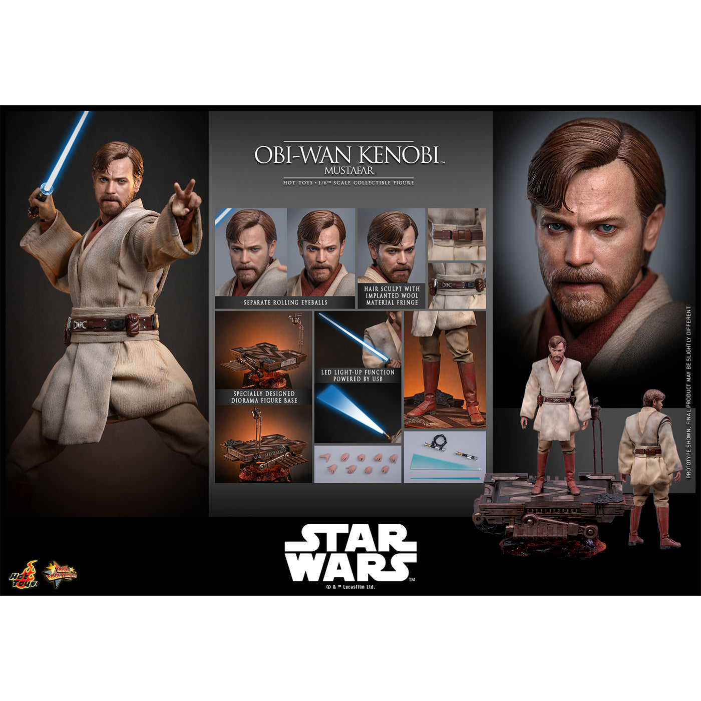 【ムービー・マスターピース】『スター・ウォーズ エピソード3/シスの復讐』1/6スケールフィギュア オビ=ワン・ケノービ(ムスタファー)