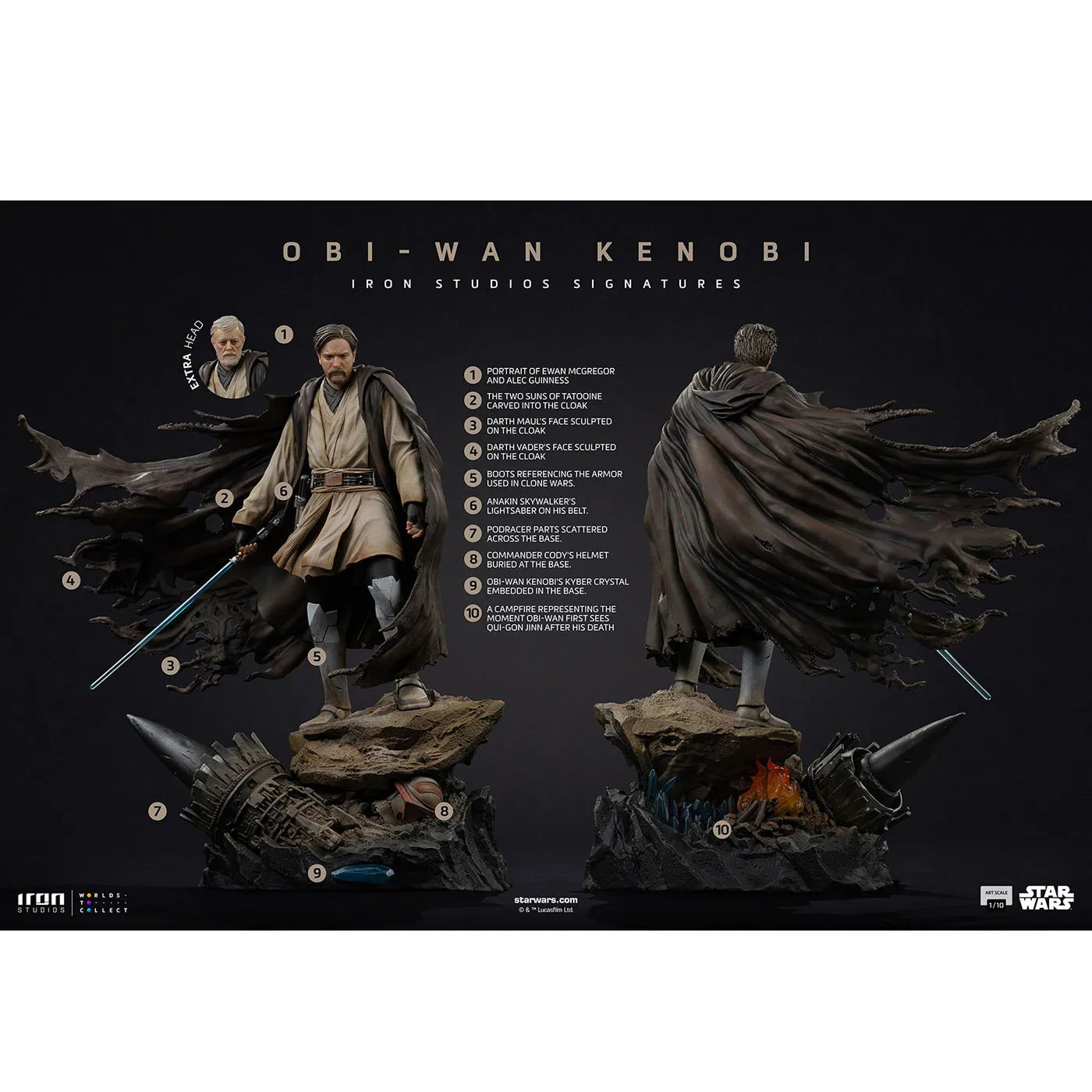 映画『スター・ウォーズ』【アイアン・スタジオ スタチュー】「アートスケール」1/10スケール オビ=ワン・ケノービ(シグネチャー)