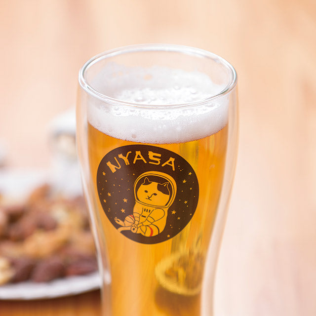【宇宙グッズ】NYASAグッズ ダブルウォールビアグラス NYASA