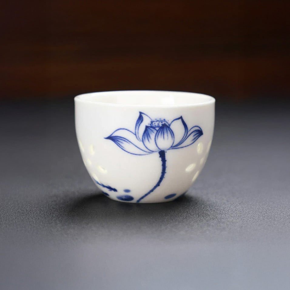 茶杯 透かし 青｜中国物産展 | WOWOW百貨店