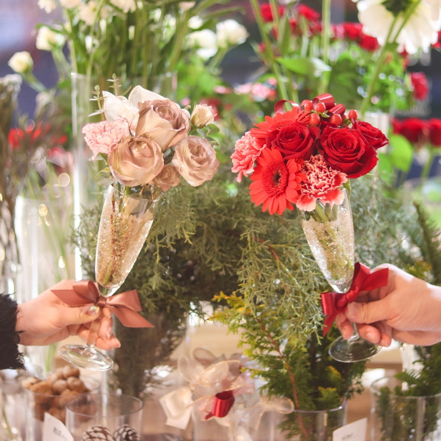 【Petaria flower】芸能人御用達店のシャンパンブーケ バレンタインスペシャル(販売期間:2/9(月)まで)