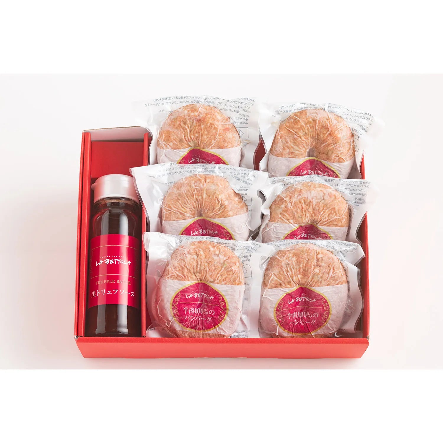 【銀座】ラ・ベットラ・ダ・オチアイ 落合務監修 牛肉100%のハンバーグ6個(黒トリュフソース 付き)
