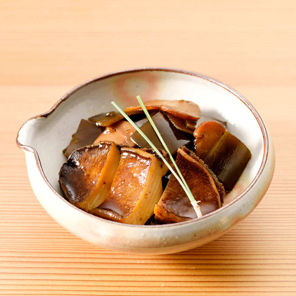 【下鴨茶寮】糺 「礼」(鮑と松茸のぜいたく煮、京のぜいたく牛しぐれ、鰻と山椒のぜいたく煮、ちりめん山椒、きんぴらまぐろ、昆布ふりかけ)