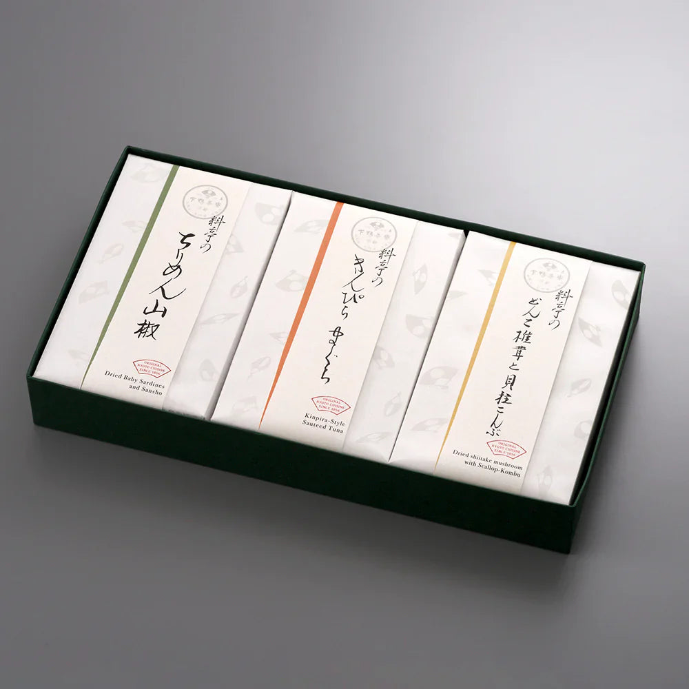 【下鴨茶寮】料亭のご馳走 特選(ちりめん山椒、きんぴらまぐろ、どんこ椎茸と貝柱こんぶ)