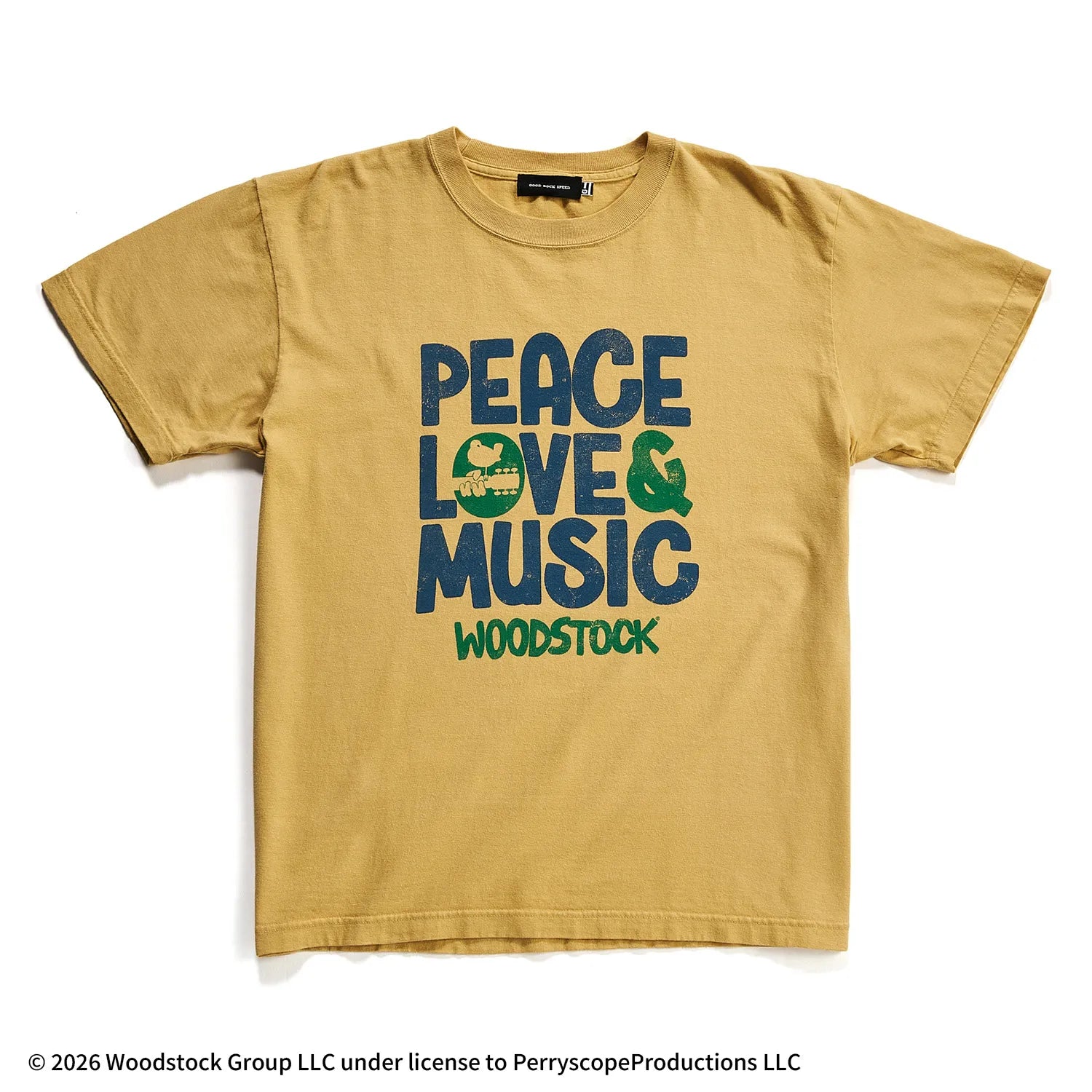 ウッドストック LOVE&MUSIC ART Tシャツ(グッドロックスピード/GOOD ROCK SPEED)