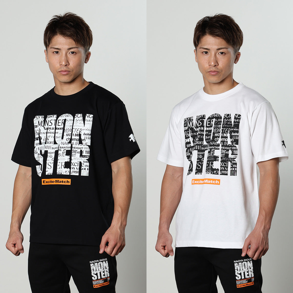 【NAOYA INOUE × ExciteMatch】MONSTER コットンTシャツ（スクエアロゴ）