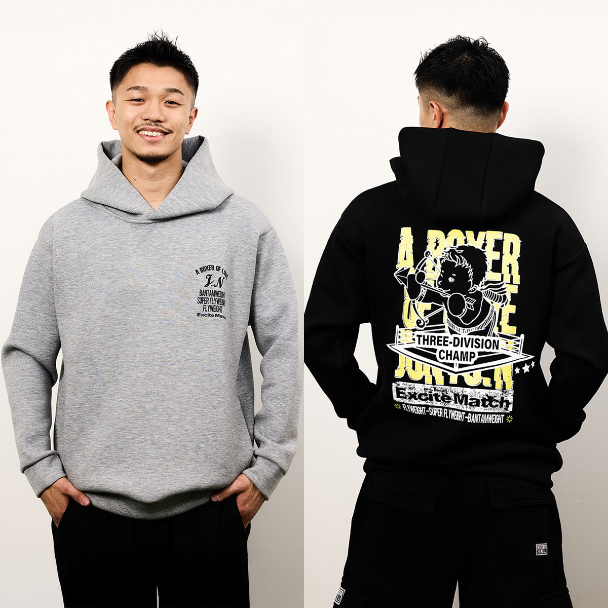 【JUNTO NAKATANI × ExciteMatch】3階級制覇 ダンボールニット パーカー