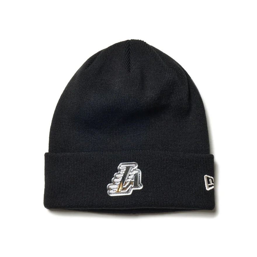【NBA】NewEra ベーシック カフニット ロサンゼルス・レイカーズ  METALロゴ（LAKERS）