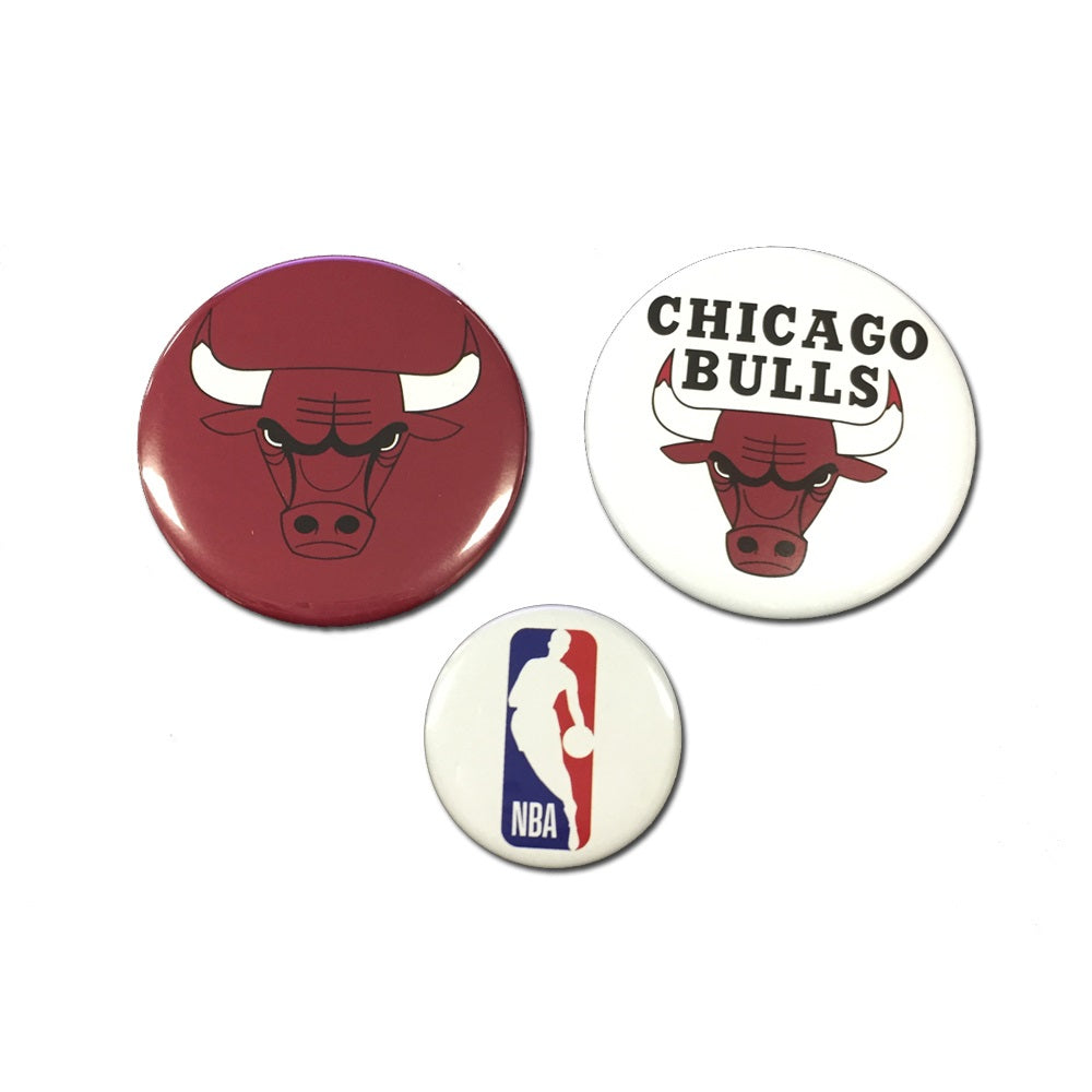 【NBA】シカゴ・ブルズ 缶バッジ ３個セット（BULLS）