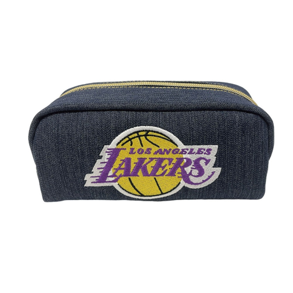 【NBA】ロサンゼルス・レイカーズ 角型ポーチ/デニム（LAKERS）
