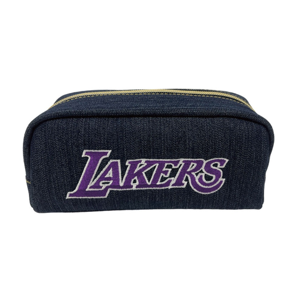 【NBA】ロサンゼルス・レイカーズ 角型ポーチ/デニム（LAKERS）