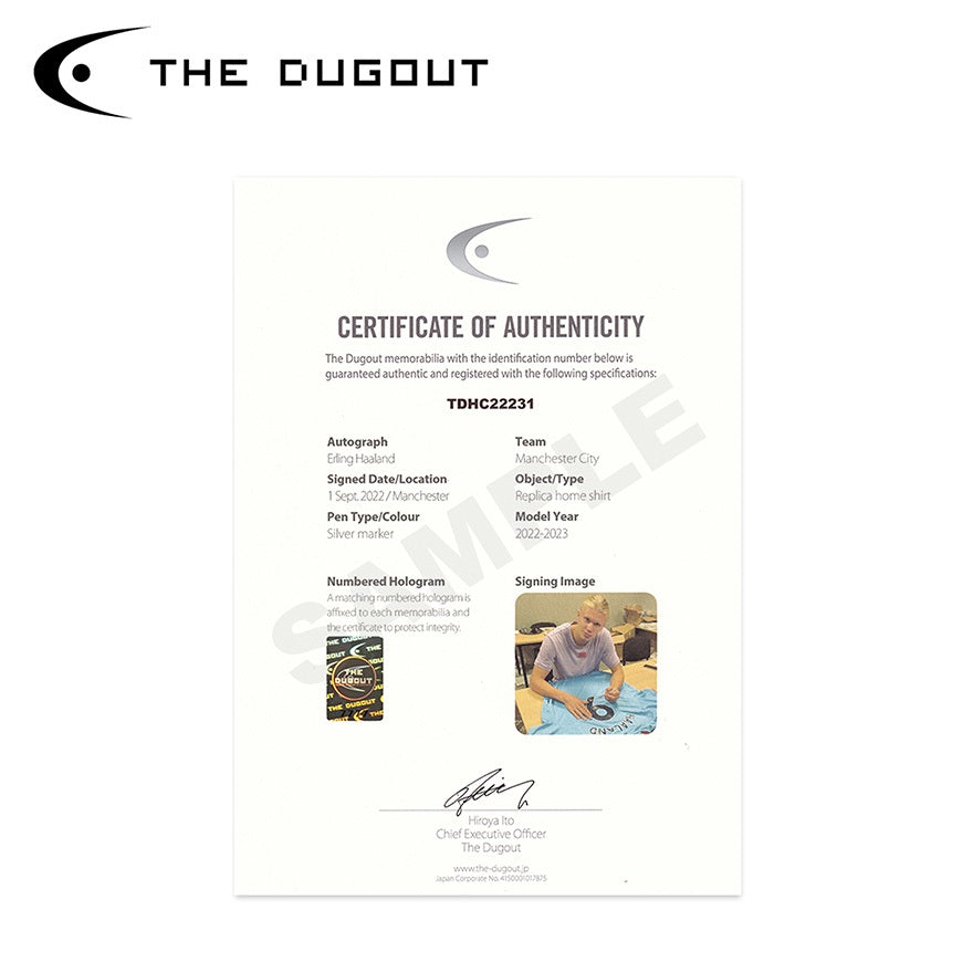 サッカー／クラブ】ハーランド直筆サイン入りマンチェスター・シティ22