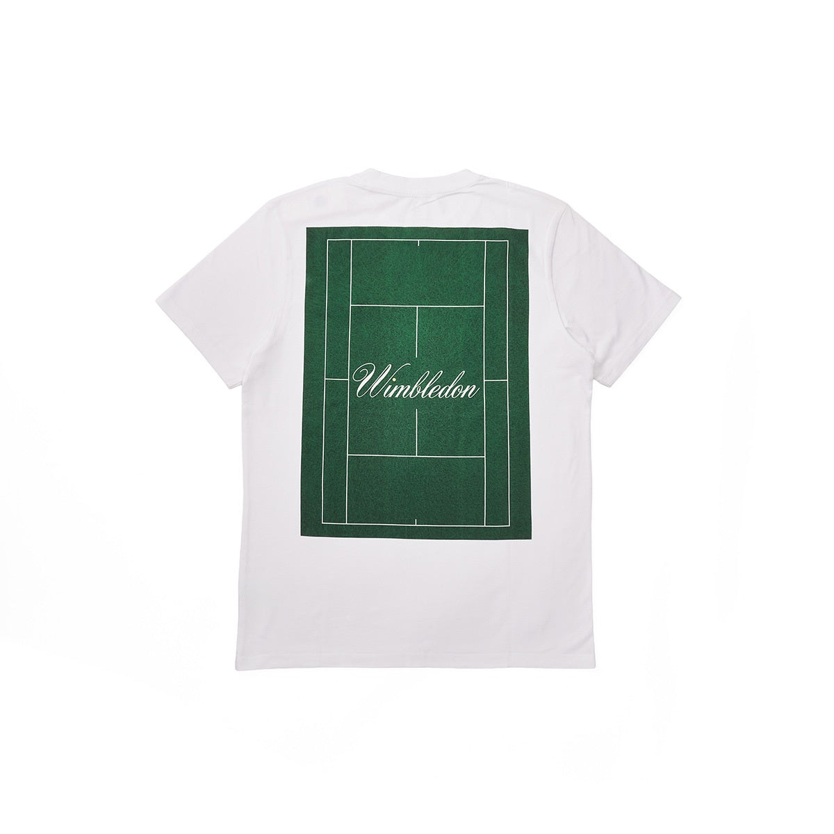 【ウィンブルドン2025】コットン　テニスコート　プリントTシャツ（ホワイト）