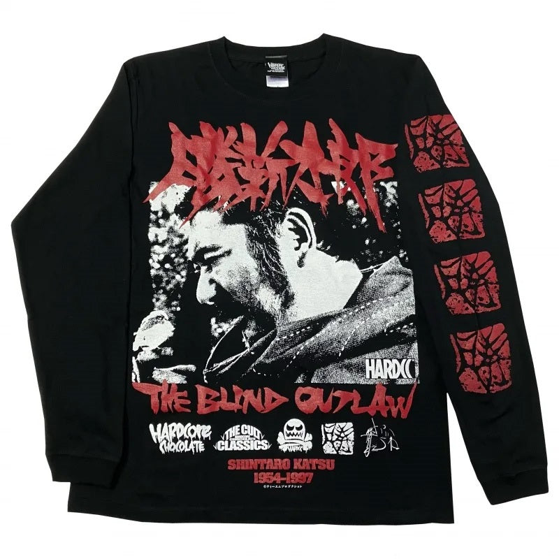 【映画／アパレル】勝新太郎 -THE BLIND OUTLAW-ロングスリーブTシャツ（天下の嫌われ者ブラック）