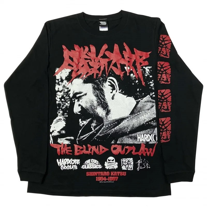 【映画／アパレル】勝新太郎 -THE BLIND OUTLAW-ロングスリーブTシャツ（天下の嫌われ者ブラック）