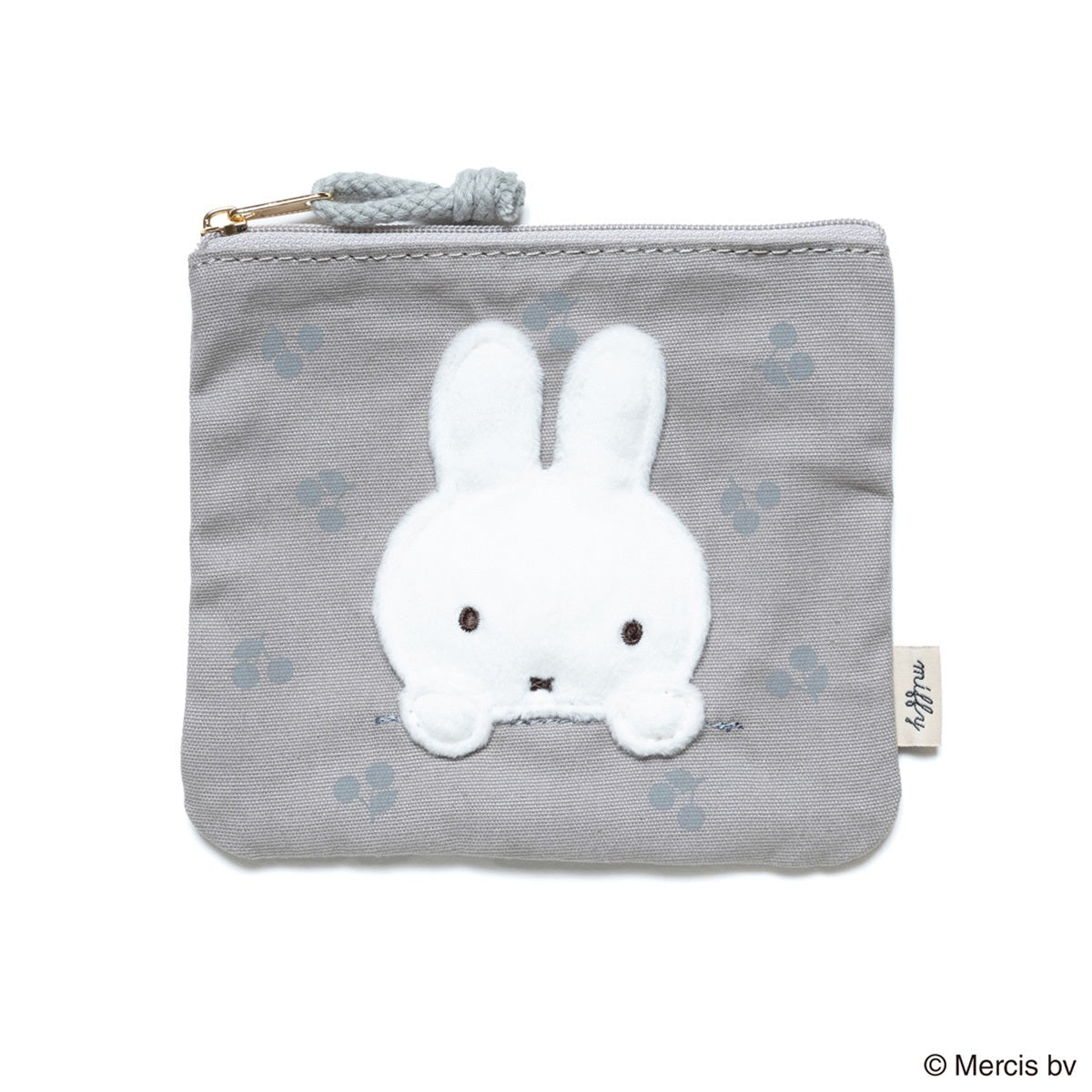 【キャラクターグッズ】MIFFY ミッフィー／CHERRY APPLIQUE ミニフラットポーチ