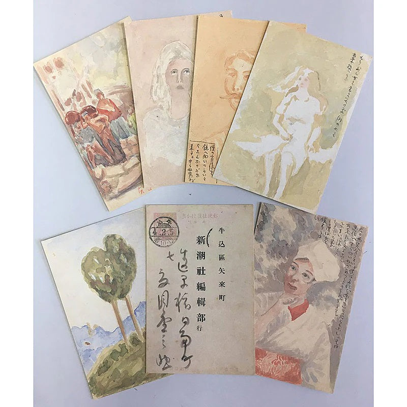 【ドラマと読書】文豪グッズ　夏目漱石　漱石絵はがきセット（6枚組）