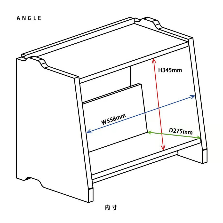 【ドラマと読書】BIBLIOPHILIC　黒猫の本棚 STACKING SHELF 2段　ANGLE×FACE