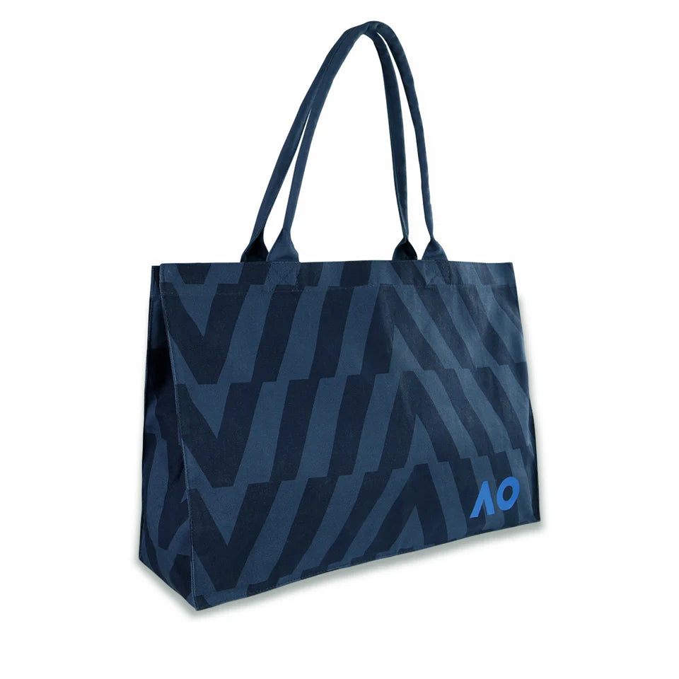 【全豪オープンテニス】コットン  ショッピングトートバッグ ストライプ