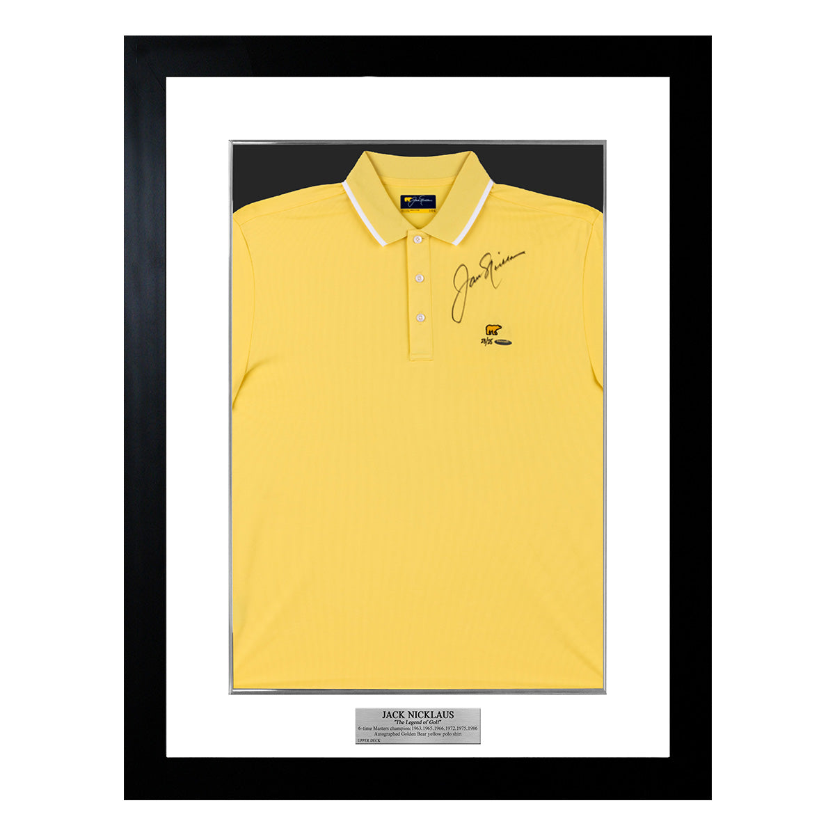 【メモラビリア】 ジャック・ニクラウス GOLDEN BEAR YELLOW GOLF POLO WITH CUFF TIPPING